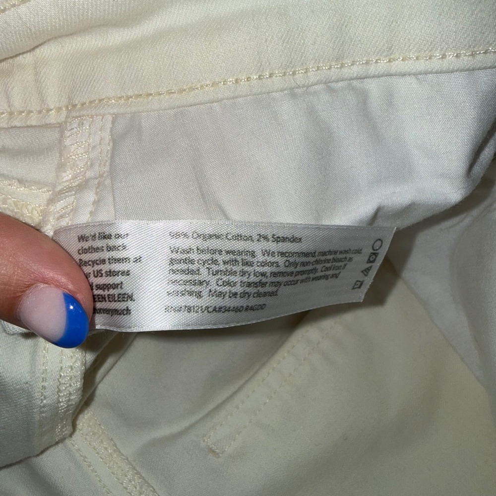Eileen Fisher Slim Jeans Womens 10 Off White Excellent Organic Cotton Stretch - Picture 4 of 4